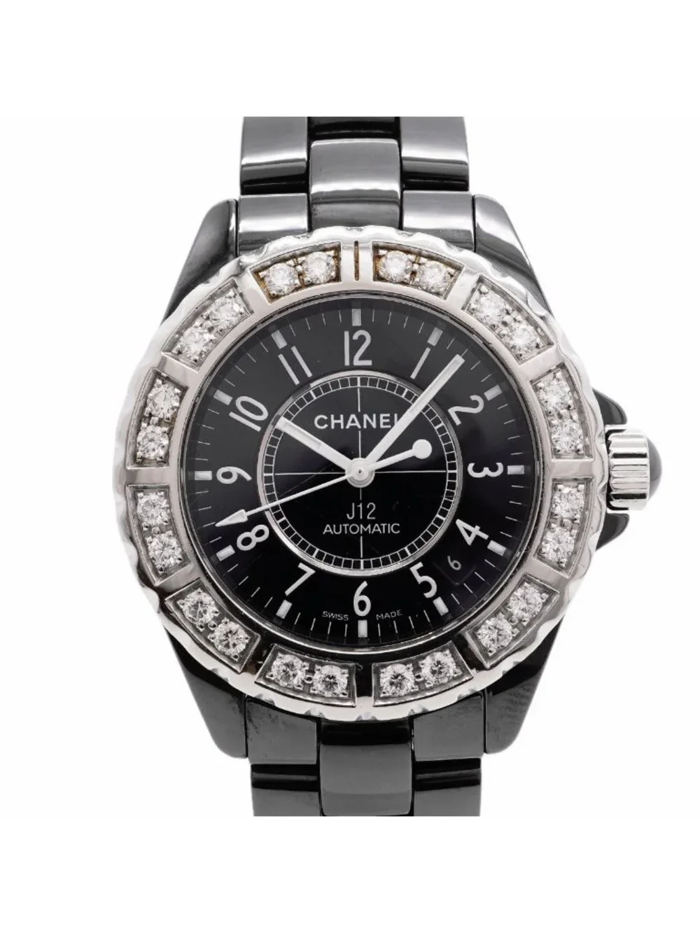 Chanel Diamond Bezel Black Dial Watch